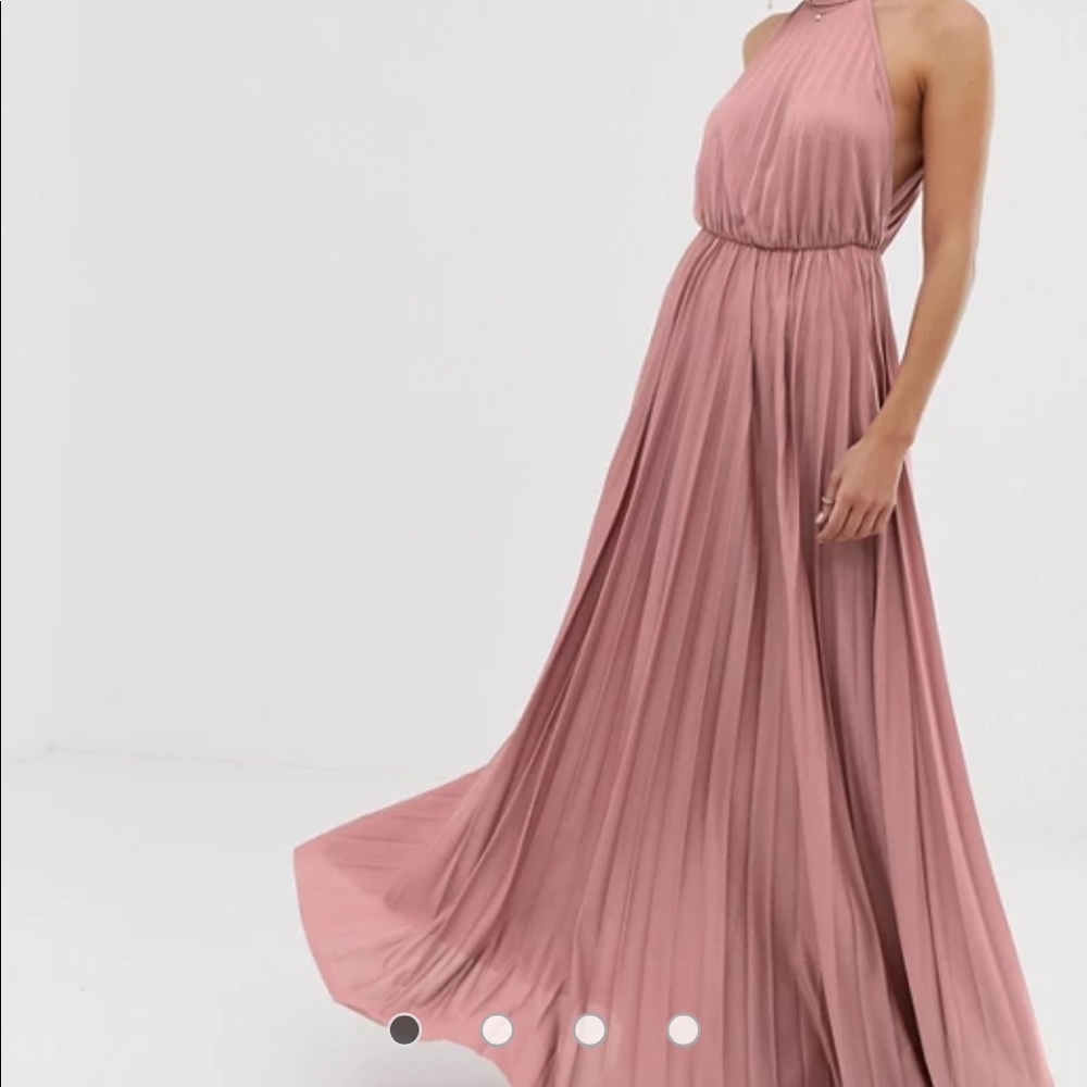 ASOS DESIGN Maternity high neck pleated maxi dress